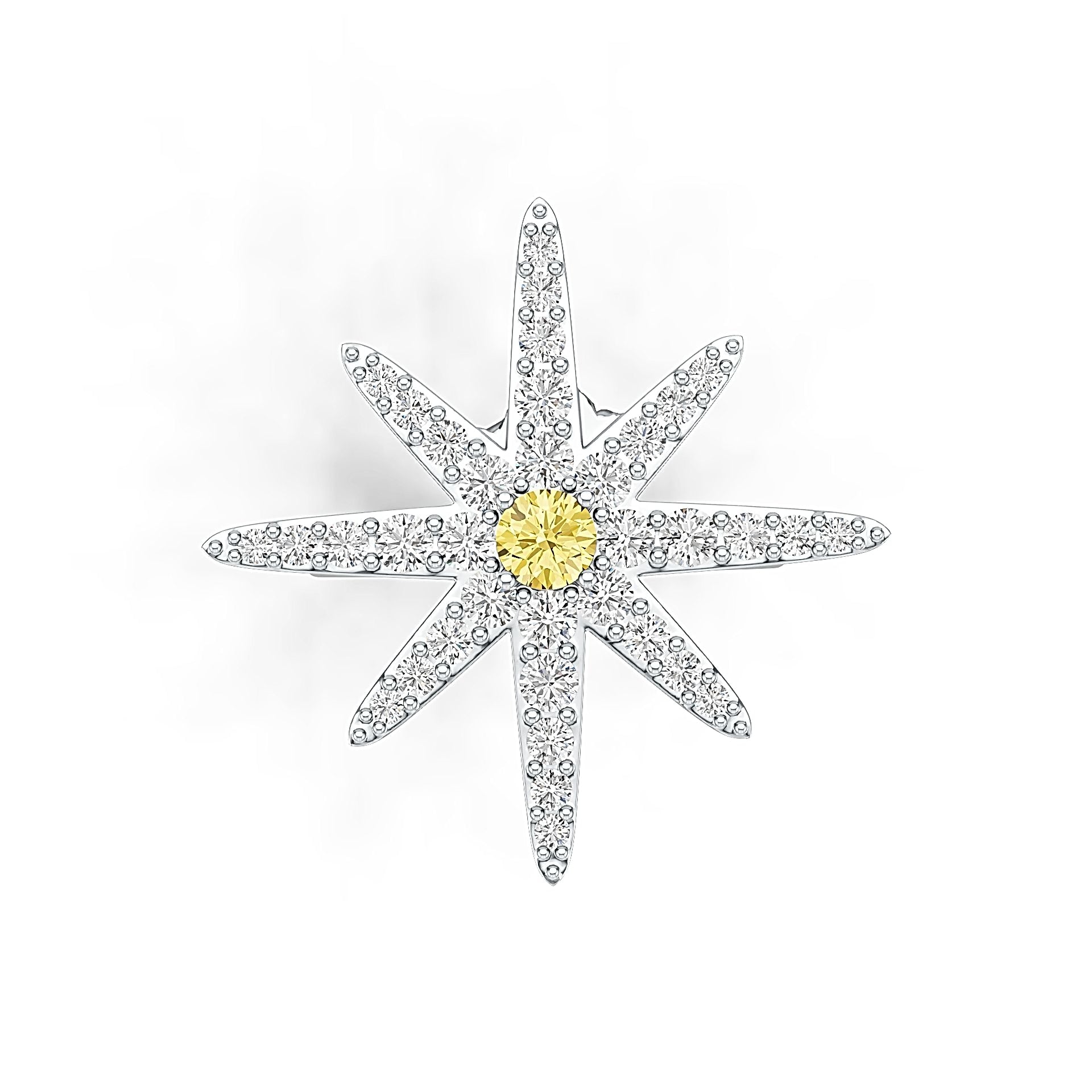 14K Gold Semi Mount Ring Setting Round RD 4x4mm Starburst Theme Diamond Accent DHJ