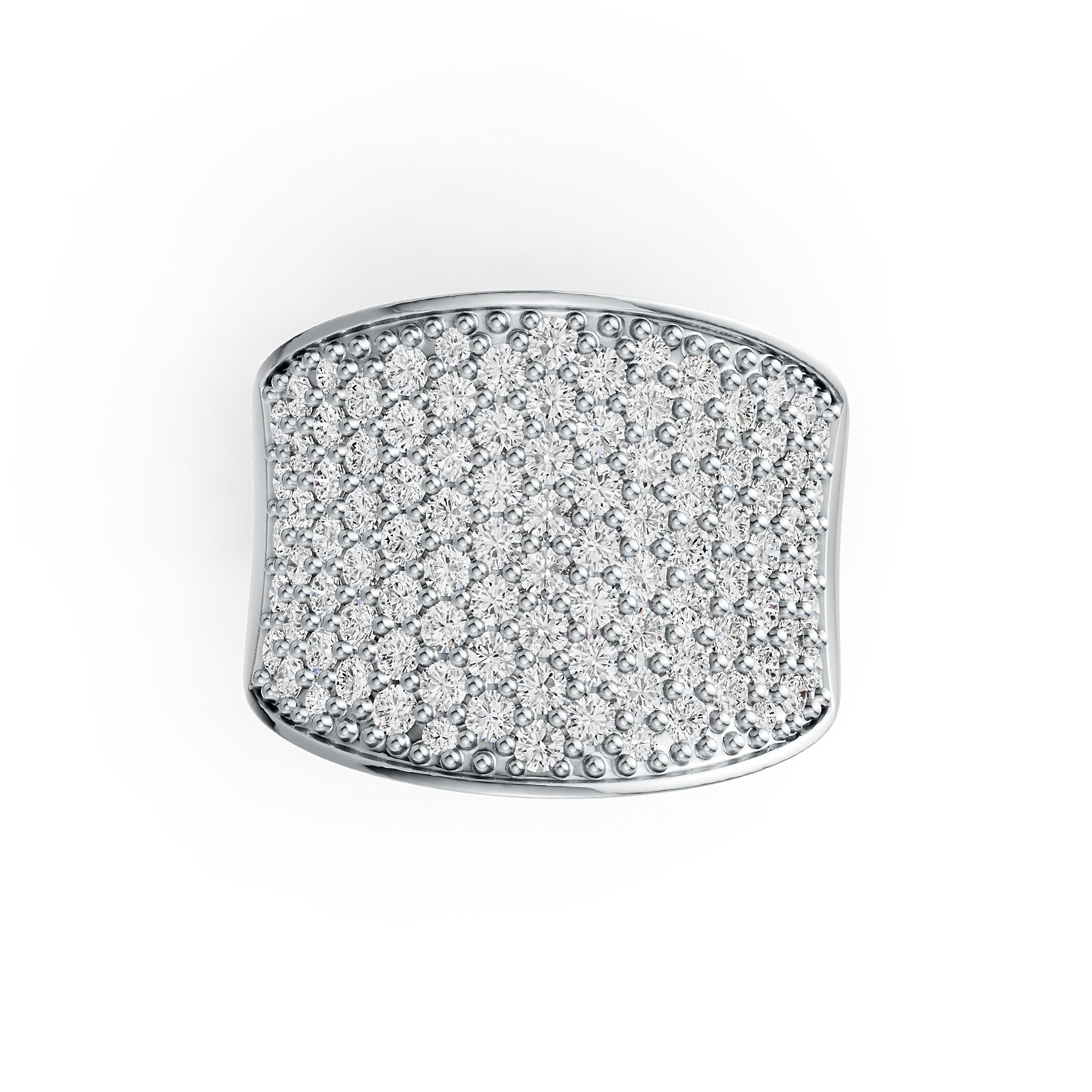 18K Gold Pave Cluster Ring Saddle with White Topaz or Moissanite Diamond Accent DHJ