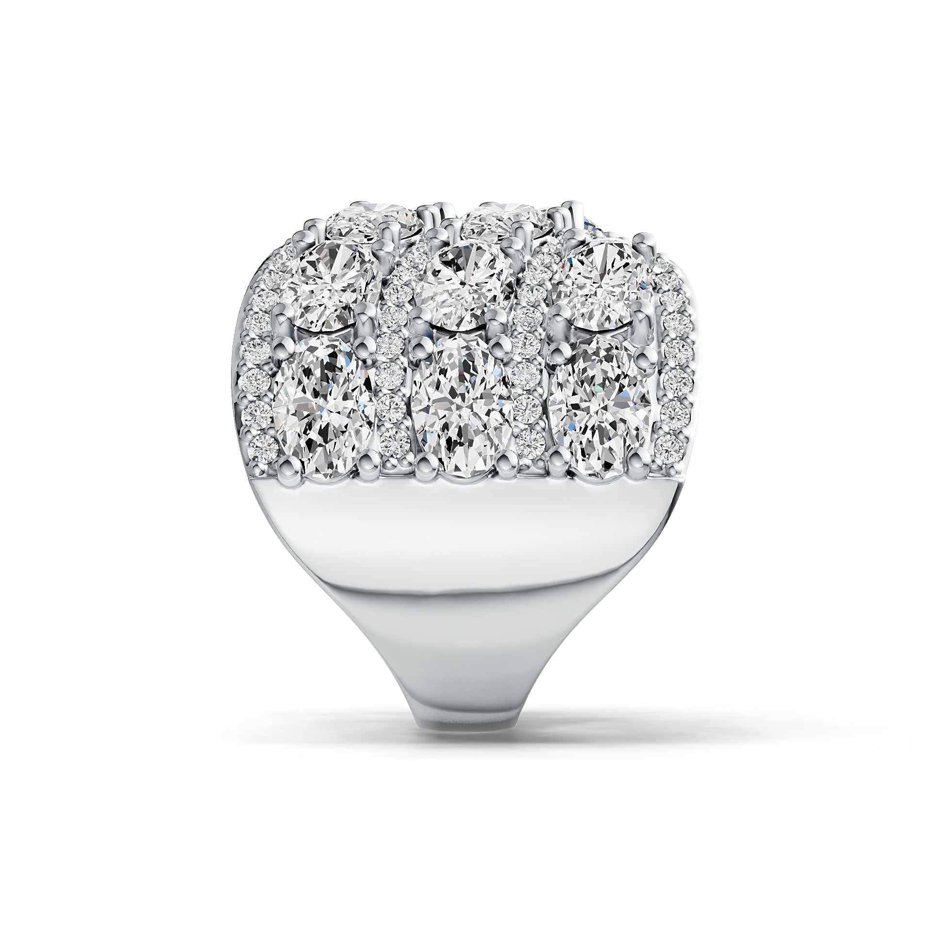 Sterling Silver Semi Mount Ring Setting Oval OV 6X4mm with White Topaz DHJ