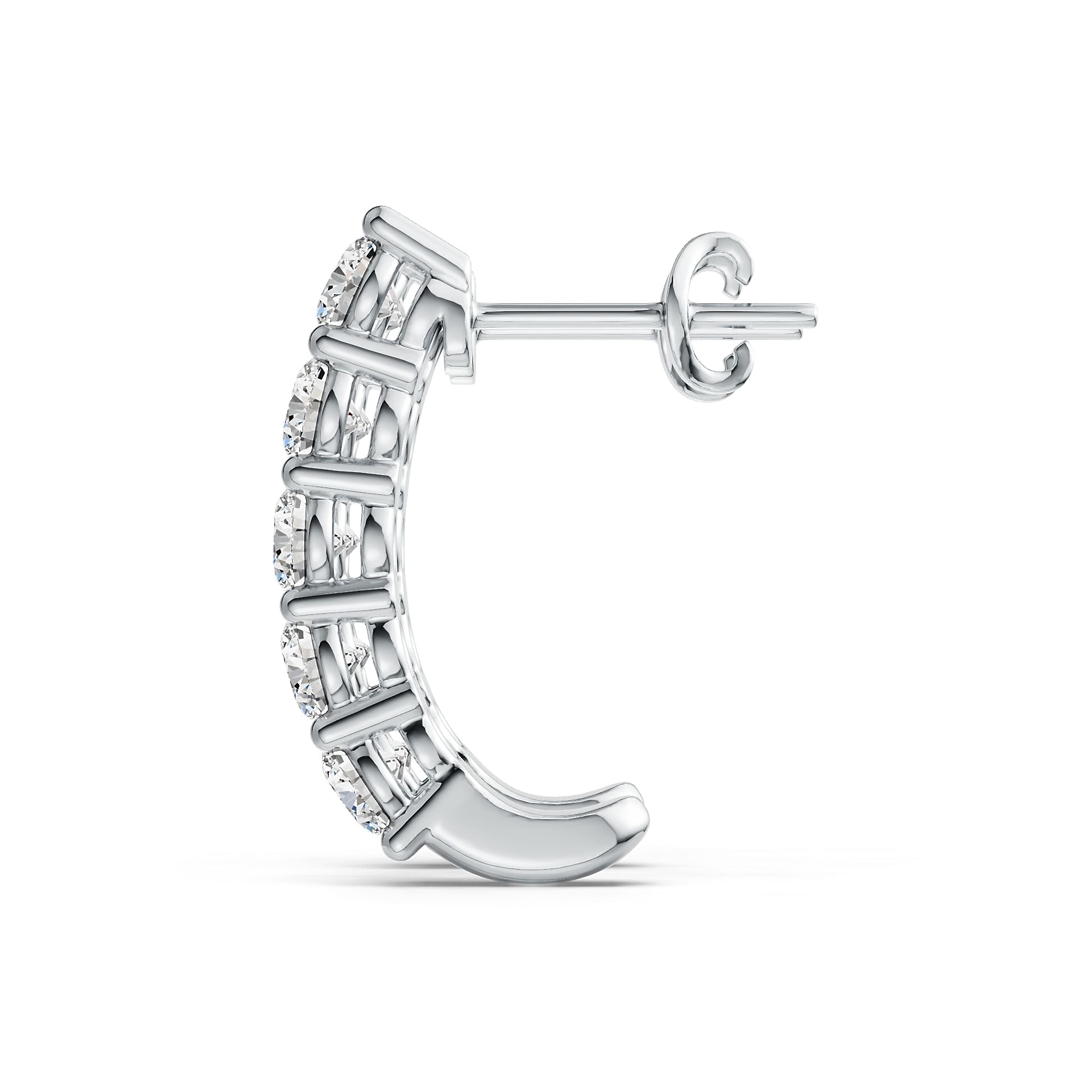 Sterling Silver Semi Mount Earrings Setting Round RD 3.5mm DHJ