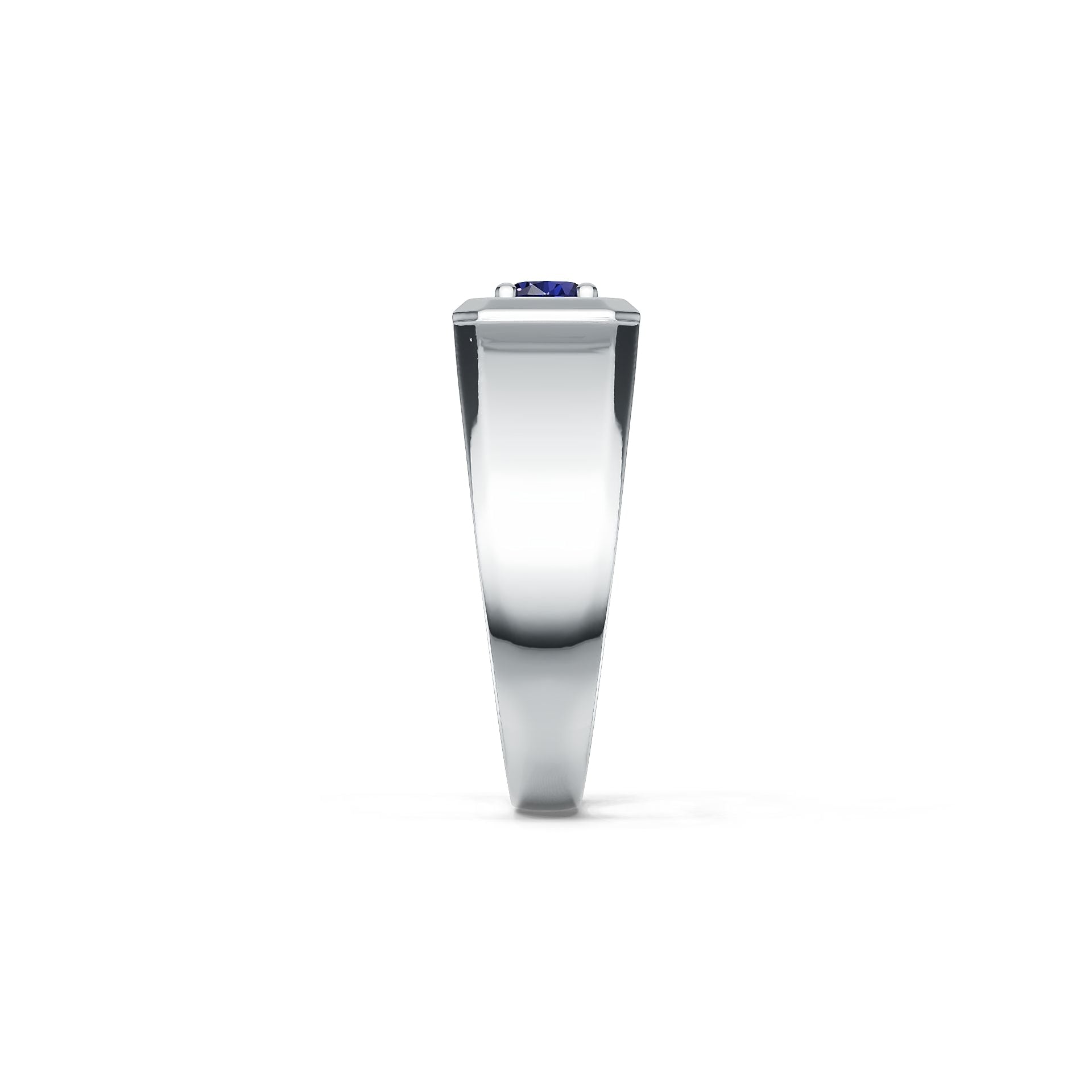Men's Sterling Silver Semi Mount Ring Setting Round RD 4x4mm White Top 2344 Syzjewelry
