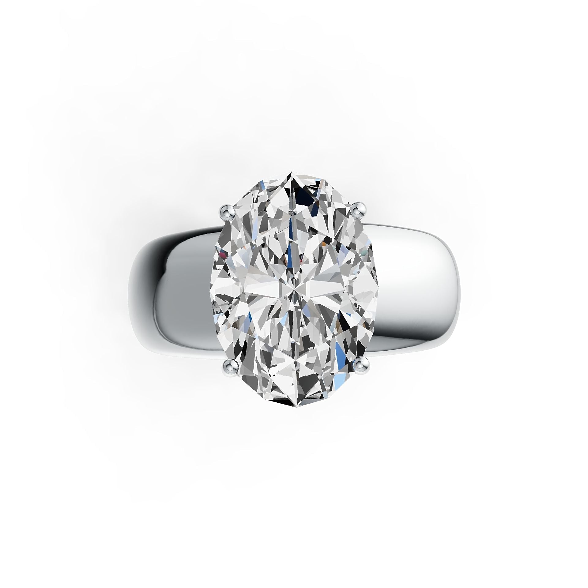 Platinum Semi Mount Ring Setting Oval OV 14X10mm Solitaire DHJ