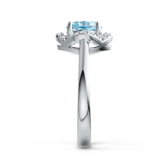 Sterling Silver Semi Mount Ring Setting Round 7X7mm Halo Syzjewelry