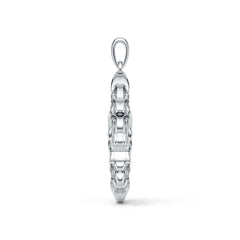 Platinum Semi Mount Pendant Setting Round Ro 6x6mm Syz Jewelry