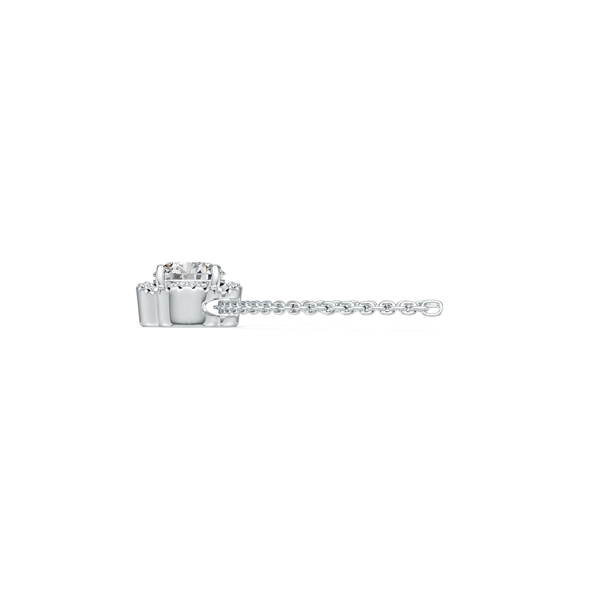 Sterling Silver Semi Mount Pendant Setting Round RD 8x8mm DHJ