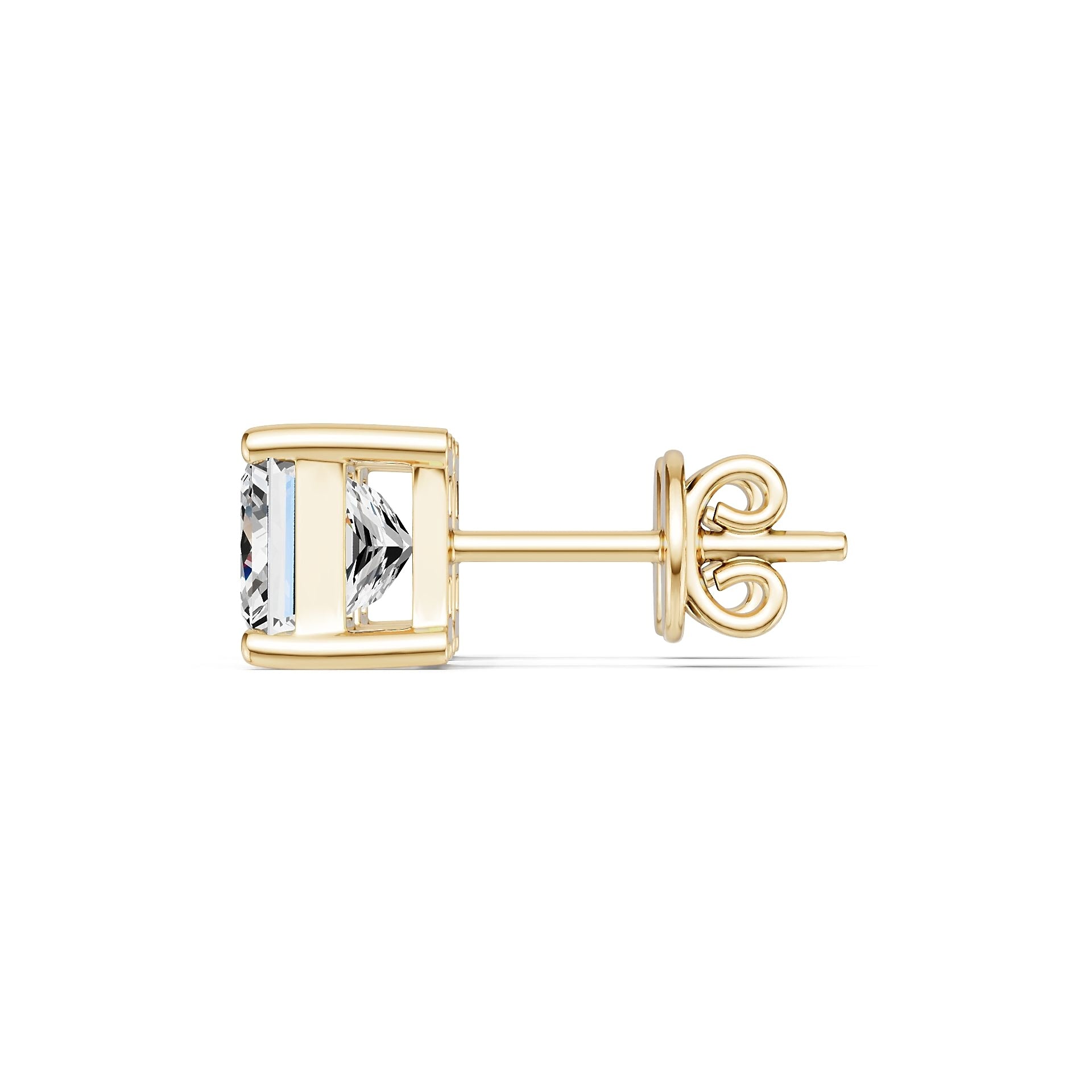 18K Gold Semi Mount Earrings Setting Princess Pr 6x6mm Syz Jewelry