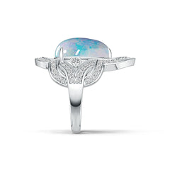 Sterling Silver Semi Mount Ring Setting Pear PE 17X12mm Cabochon DHJ