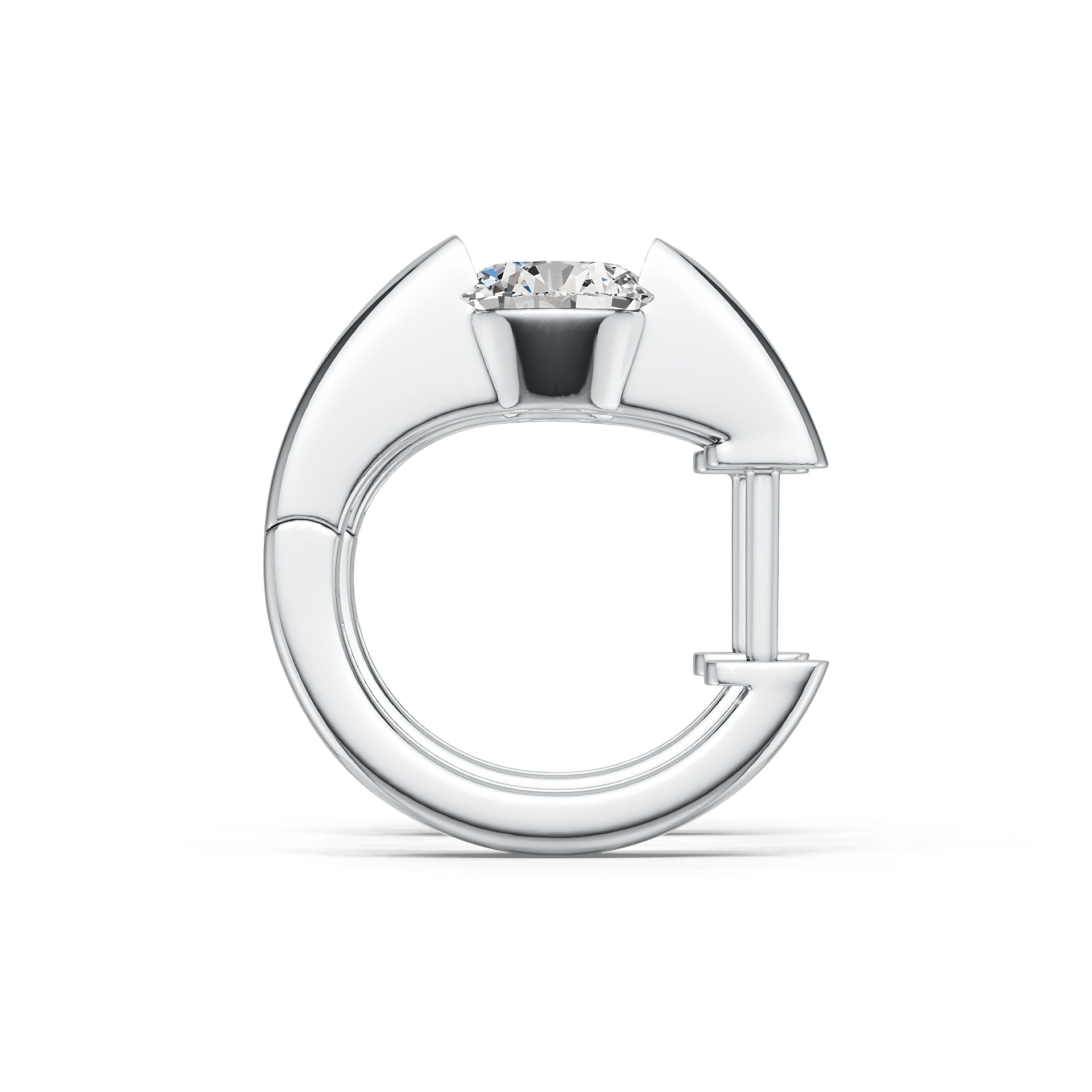 Sterling Silver Semi Mount Earrings Setting Round RD 7x7mm DHJ