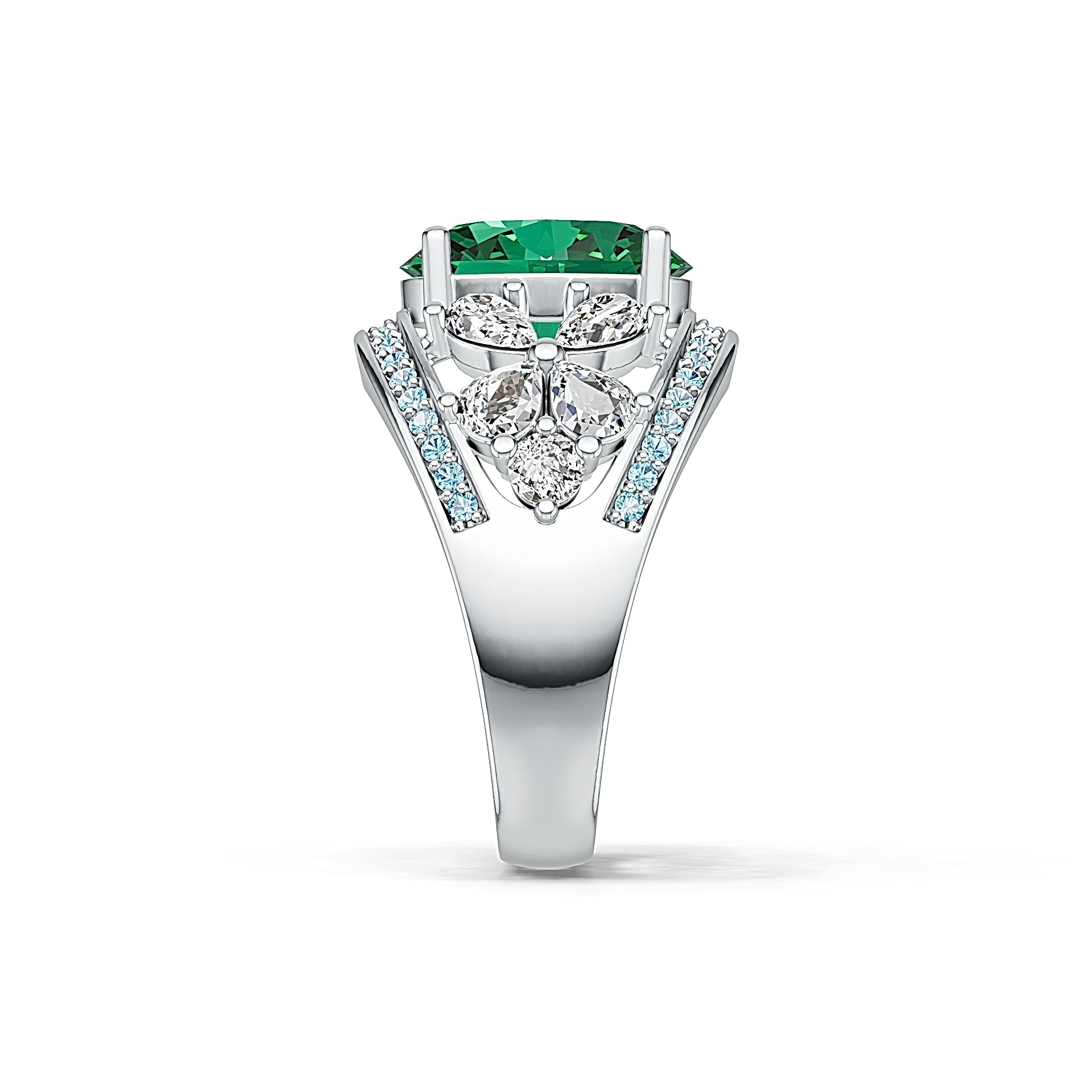 Sterling Silver Semi Mount Ring Setting Oval OV 13X11MM PE 5X3MM DHJ