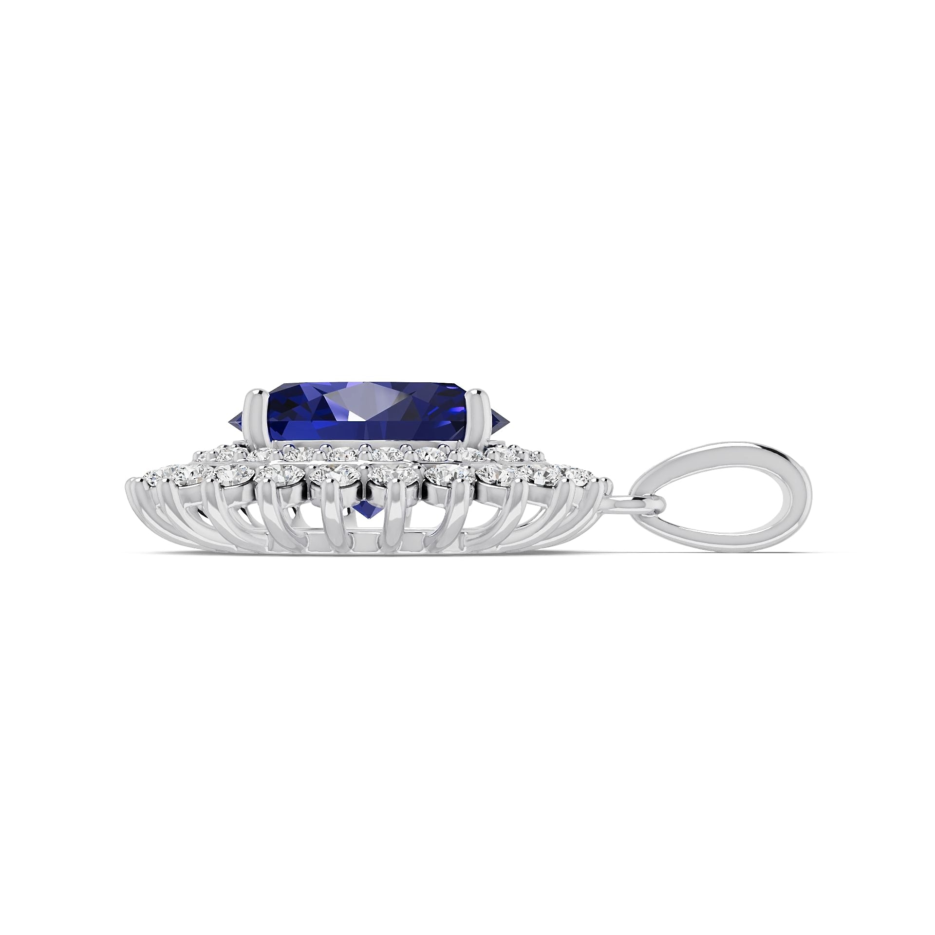 Sterling Silver Semi Mount Pendant Setting Oval OV 11X9mm Syzjewelry