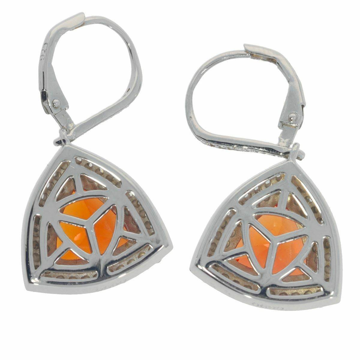 10K Gold Semi Mount Earrings Setting TRI 10X10mm Moissanite Accent Syzjewelry