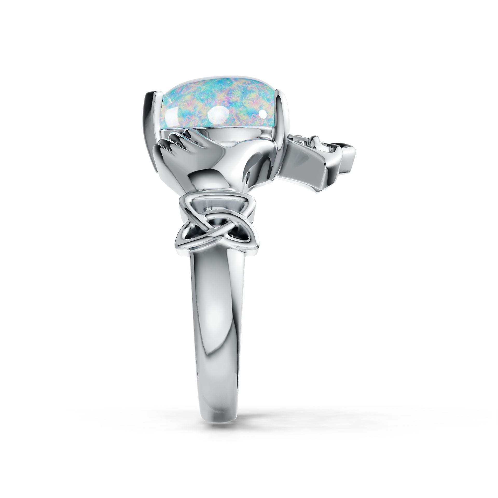 Sterling Silver Semi Mount Ring Setting Heart HT 10X10mm Celtic Knot Claddagh Ring Cabochon DHJ