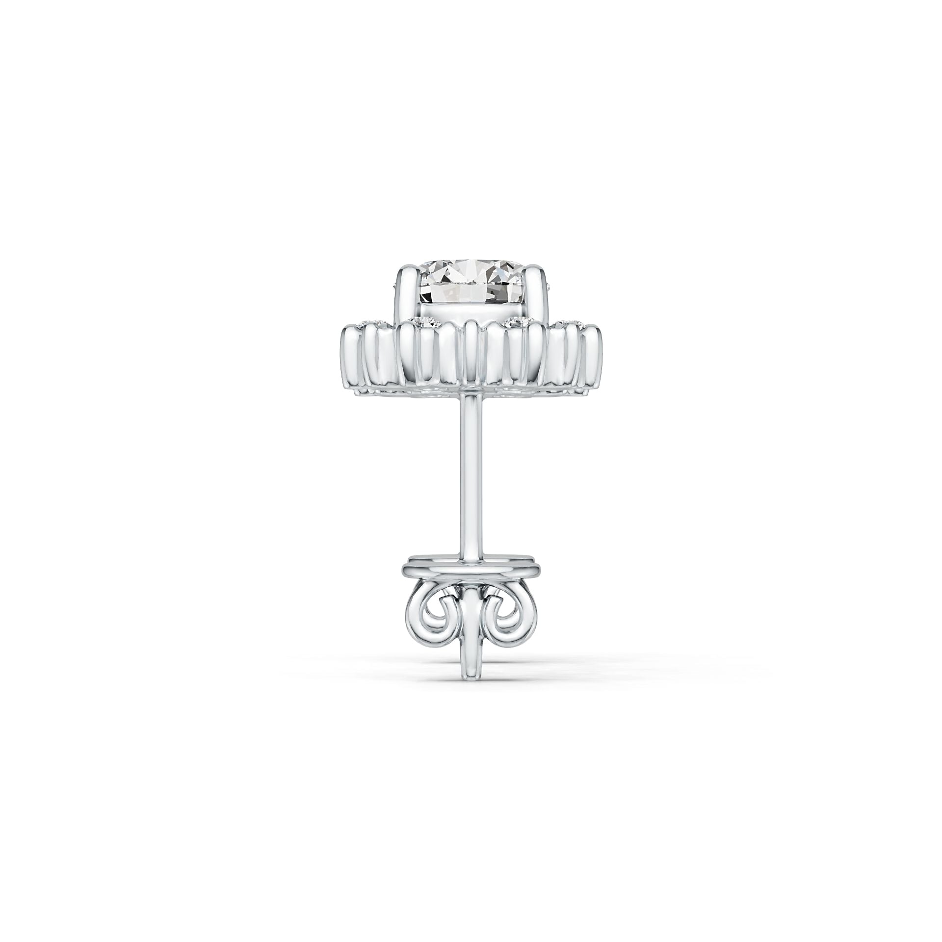 Sterling Silver Semi Mount Earrings Setting Round RD 5X5mm DHJ