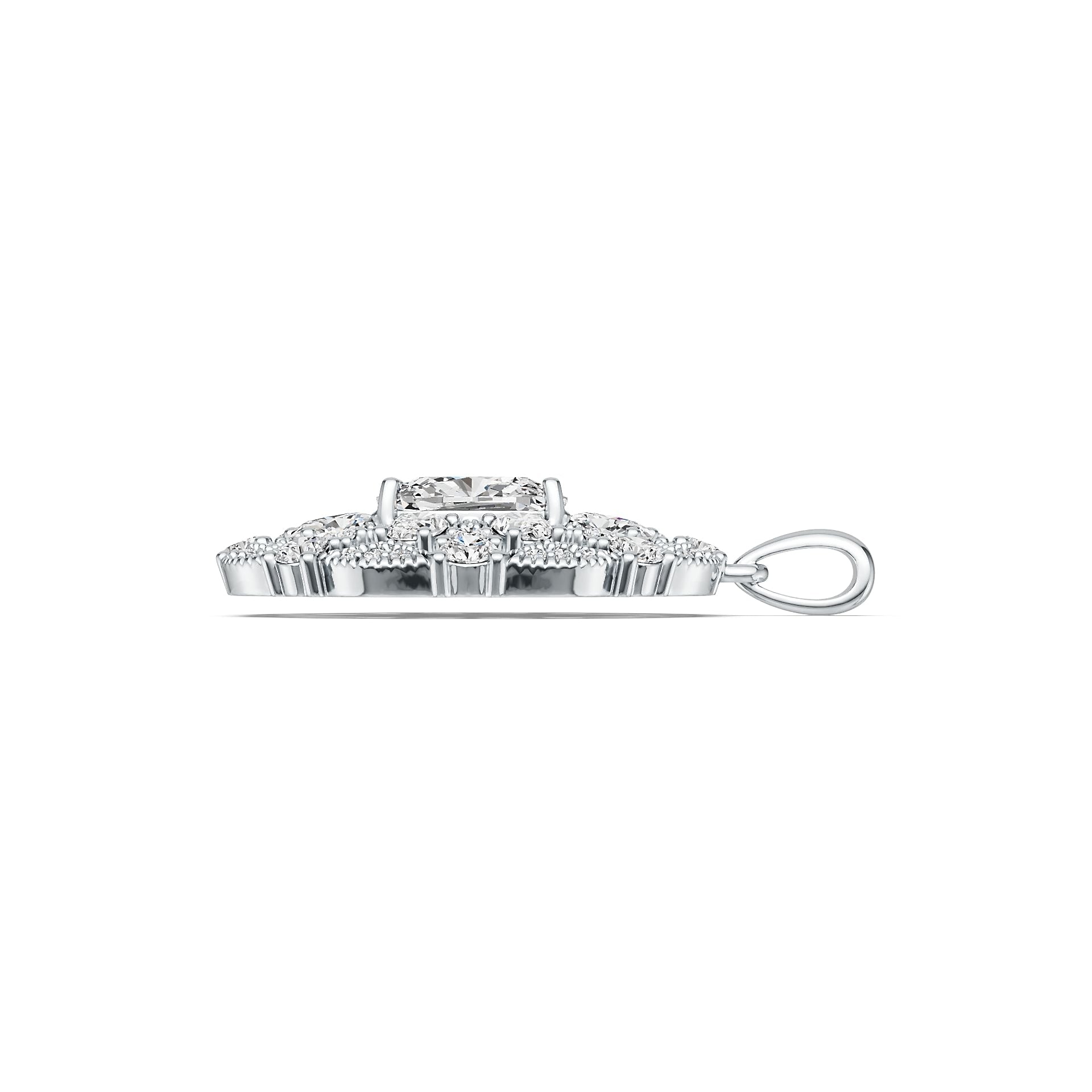 Sterling Silver Semi Mount Pendant Setting Cushion CU 10X8mm DHJ