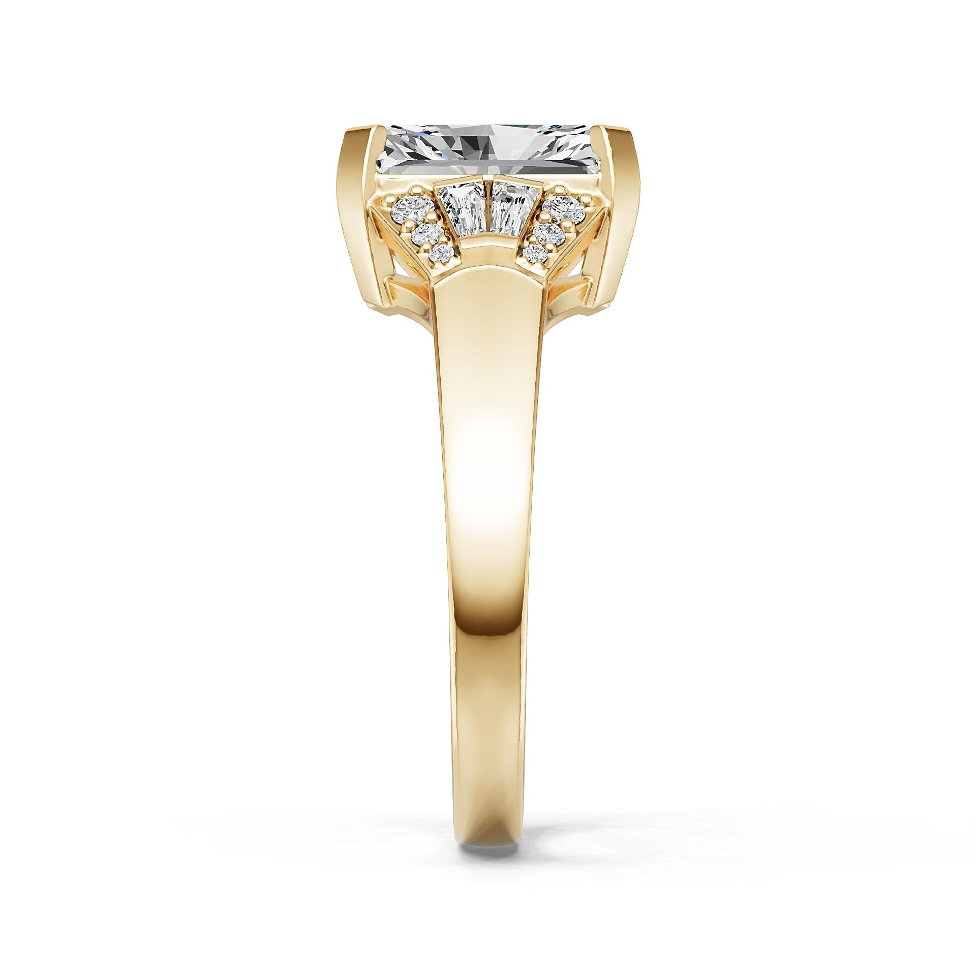 14K Gold Semi Mount Ring Setting Emerald Em 11x9mm Diamond Accent Syz Jewelry