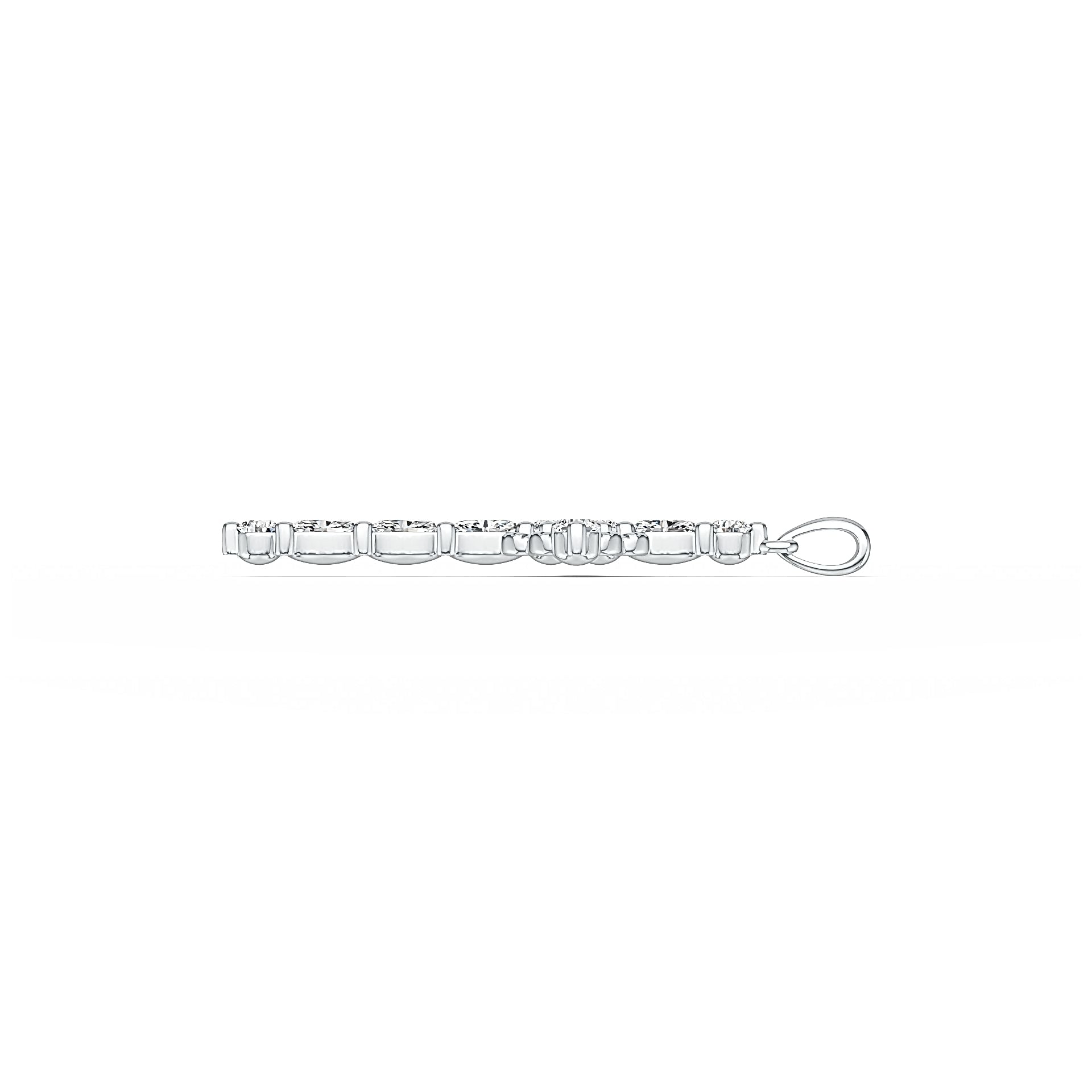 14K Gold Semi Mount Pendant Setting Oval OV 5x3mm Cross Pendant Diamond Accent DHJ