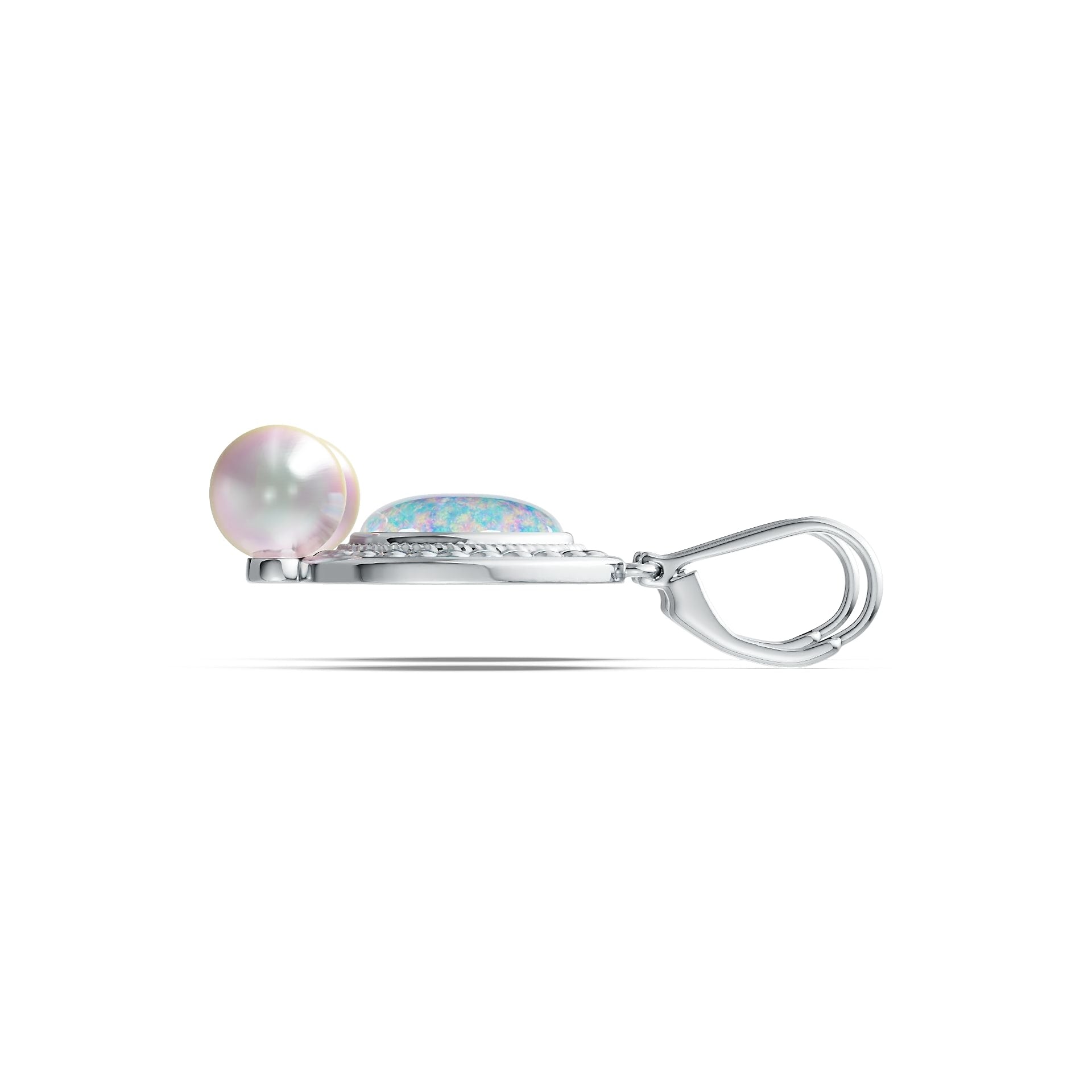 Sterling Silver Semi Mount Earrings Setting Round RD 7.5mm OV Cab 12X8mm DHJ