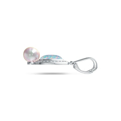 Sterling Silver Semi Mount Earrings Setting Round RD 7.5mm OV Cab 12X8mm DHJ
