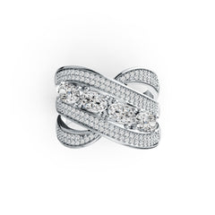 18K Gold Semi Mount Ring Setting Oval OV 6X4mm with White Topaz Diamond Accent DHJ