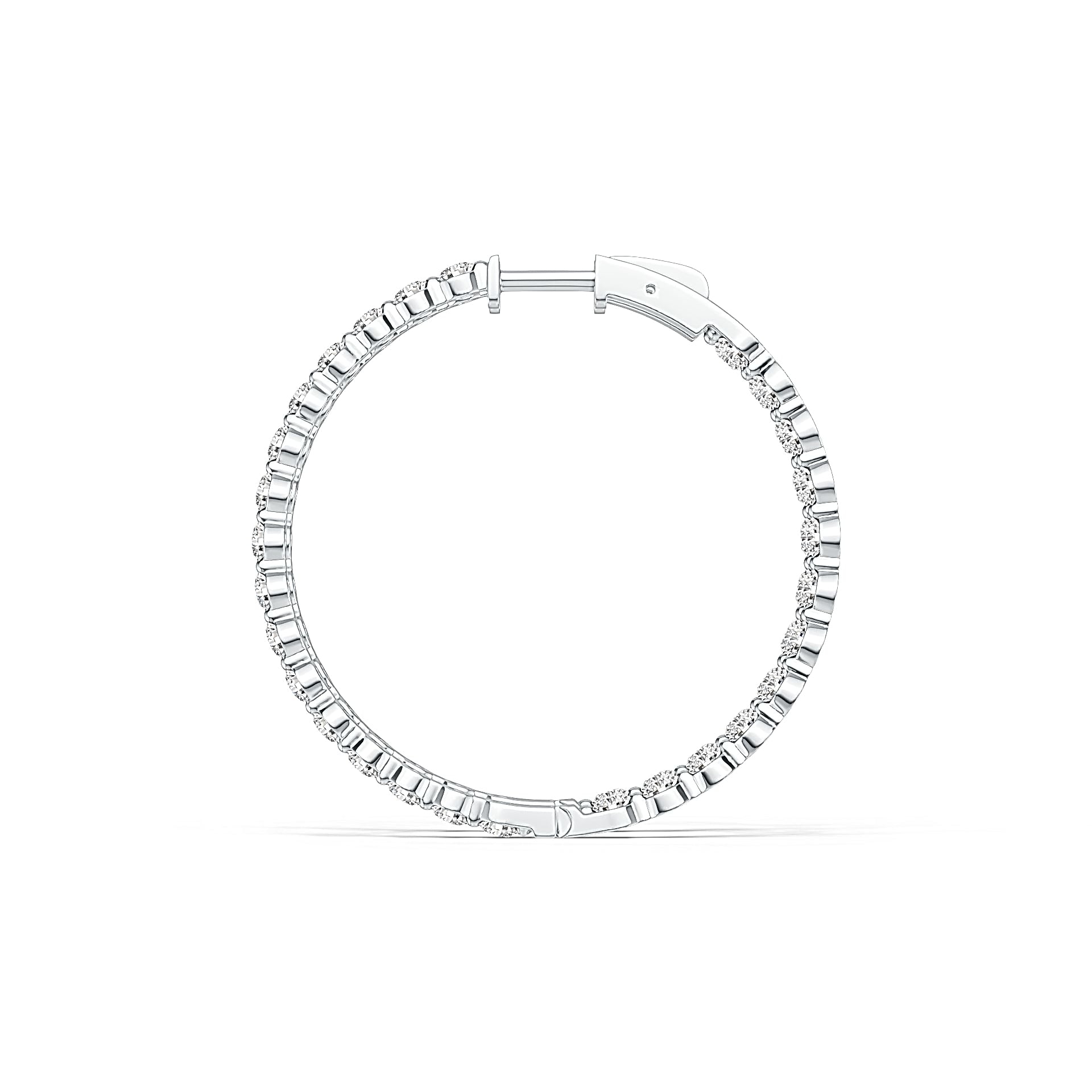 Sterling Silver Hoop Earrings with White Topaz or Moissanite Syzjewelry