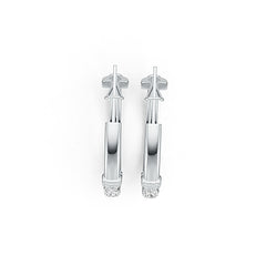 Platinum Semi Mount Earrings Setting Oval OV 7X5mm DHJ