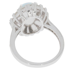 14K Gold Semi Mount Ring Setting Oval OV 14X10mm D-PJC25363R Diamond Accent Syzjewelry