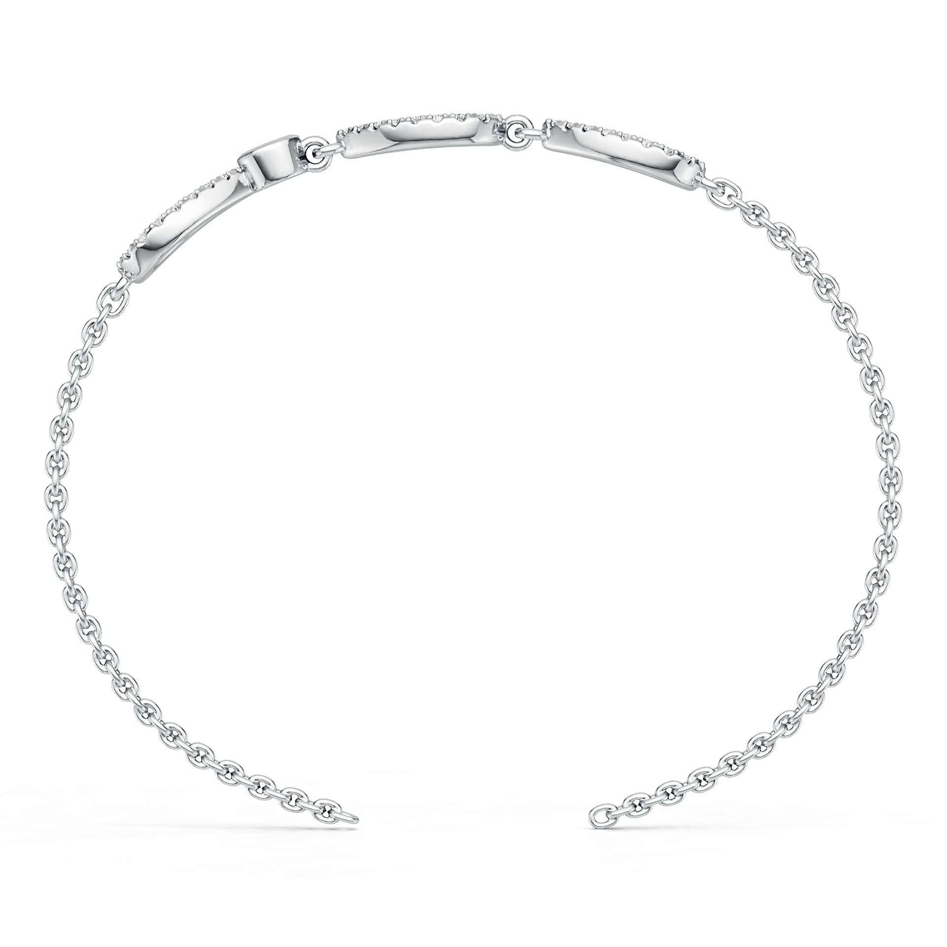 18K Gold Semi Mount Bracelet Setting Round RD 2.8mm DHJ