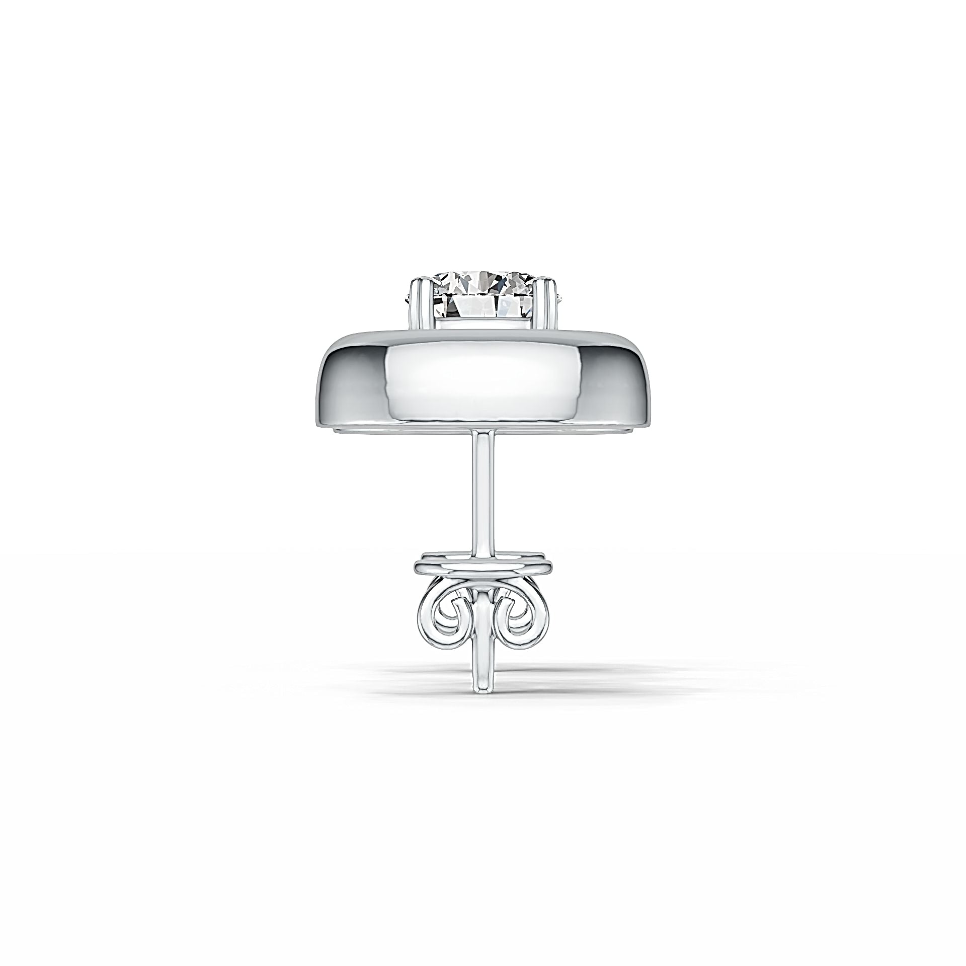 Sterling Silver Semi Mount Earrings Setting Round RD 5x5mm - Syzjewelry