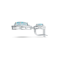 Sterling Silver Semi Mount Earrings Setting Pear PE 15X12mm OV 8X6mm Cabochon - Syzjewelry