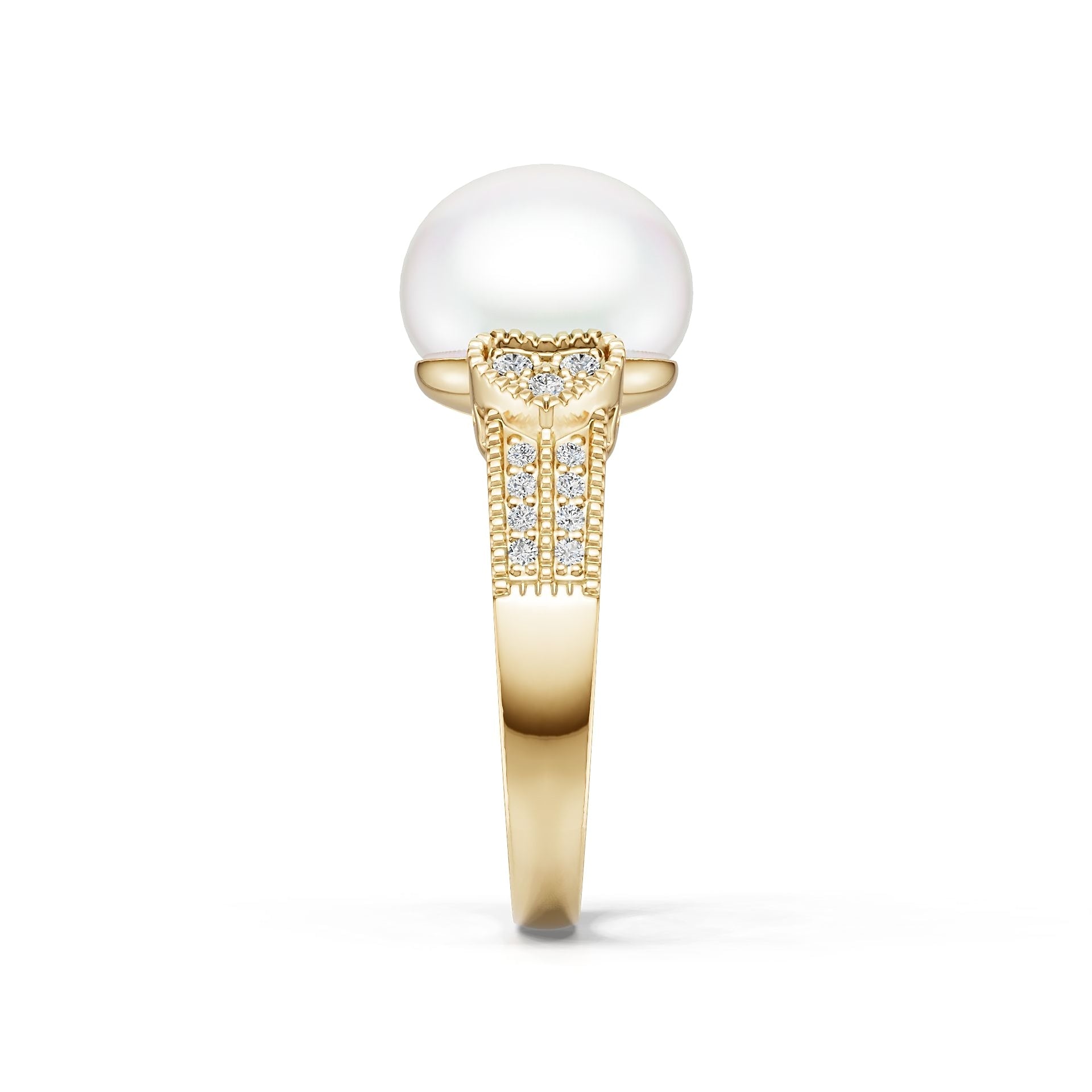 18K Gold Semi Mount Ring Setting Round Ro 11x11mm Diamond Accent Syz Jewelry