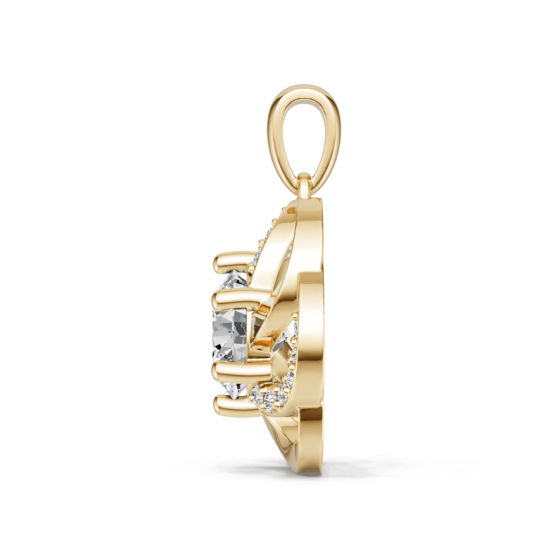 10K Gold Semi Mount Pendant Setting Round Ro 6x6mm Syz Jewelry