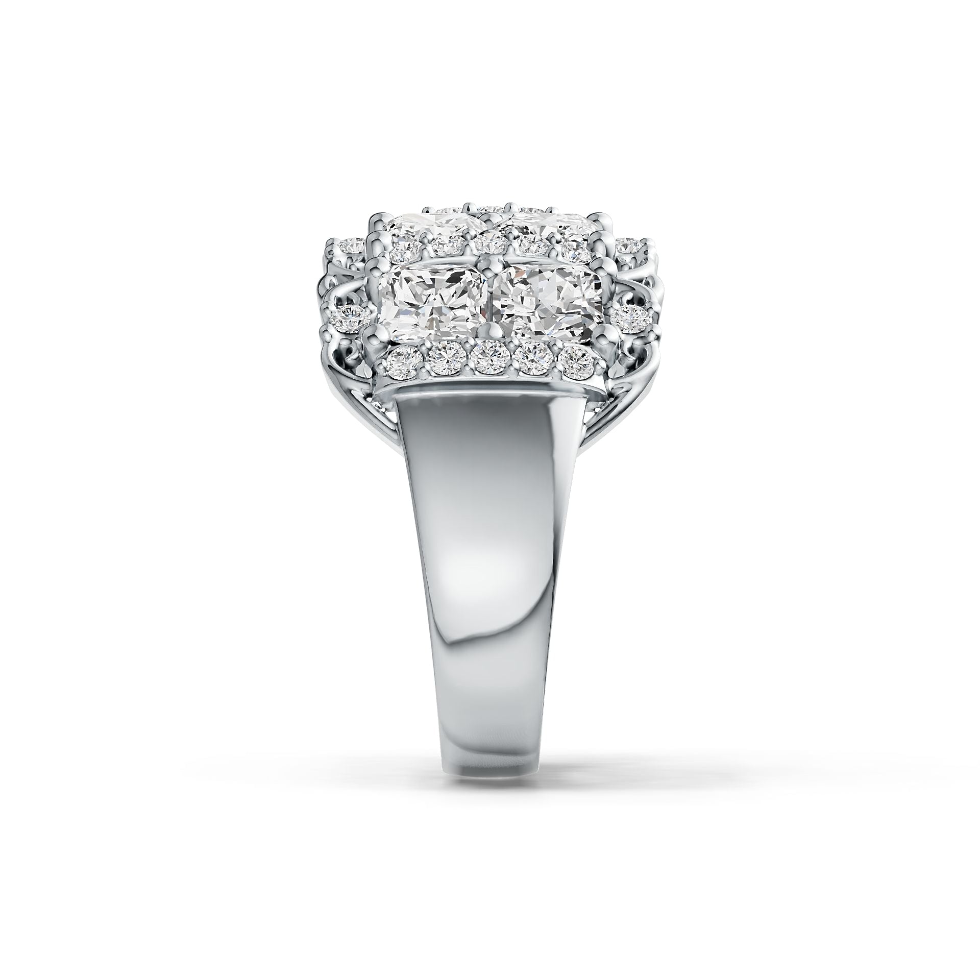 Sterling Silver Semi Mount Ring Setting Emerald OCT 4X4mm DHJ