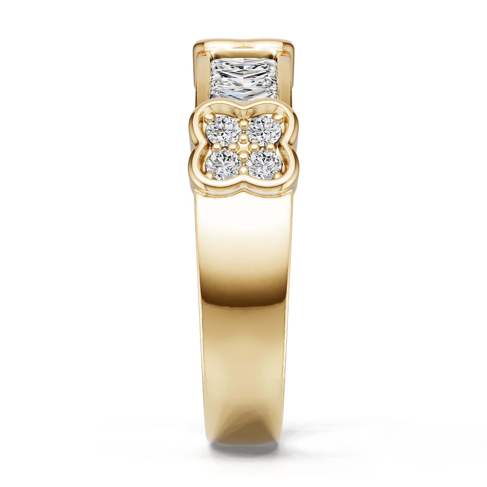 18K Gold Semi Mount Ring Setting Princess Pr 4x2mm Diamond Accent Syz Jewelry