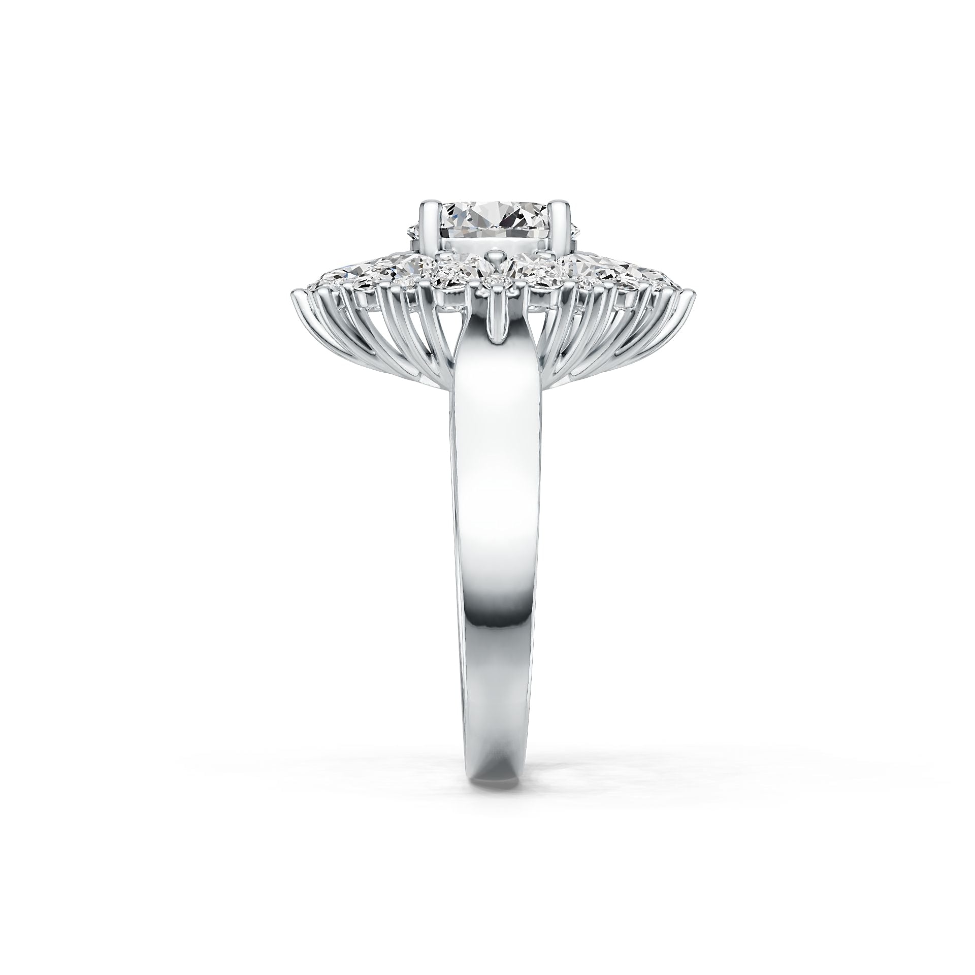 Sterling Silver Semi Mount Ring Setting RD 8x8mm with White Topaz DHJ