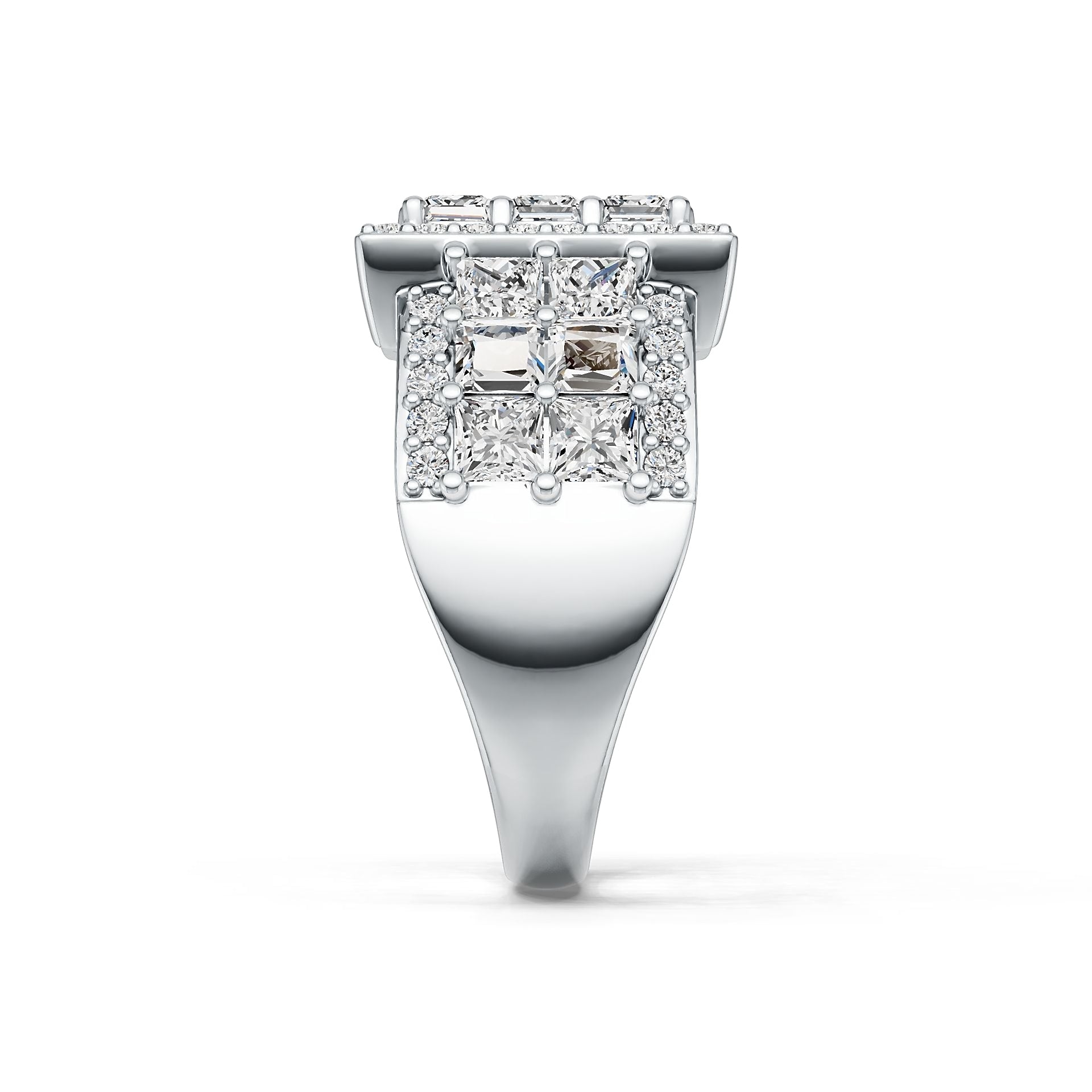 Sterling Silver Semi Mount Ring Setting Princess SQ 3X3mm DHJ