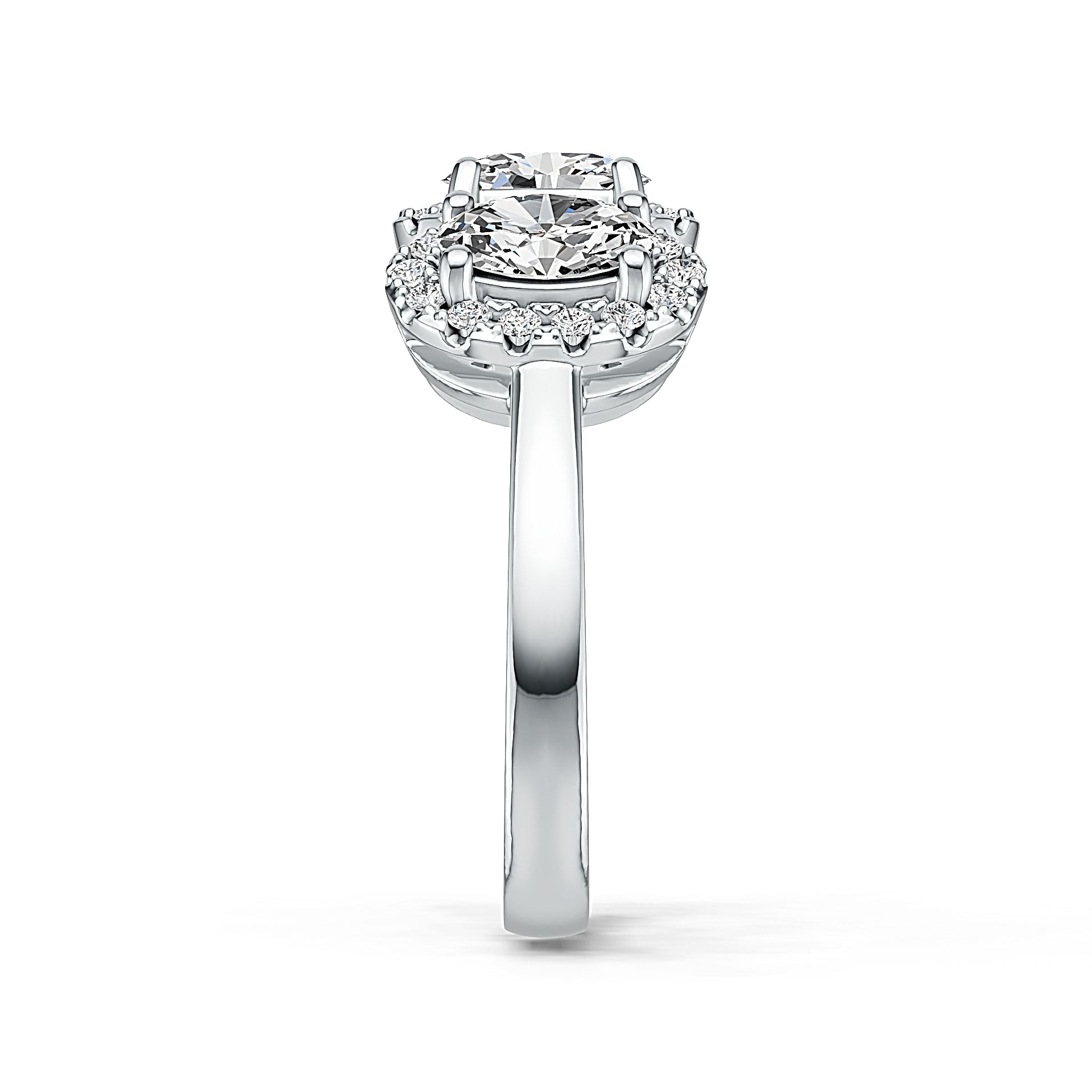 Sterling Silver Semi Mount Ring Setting Oval OV 6X4mm with White Topaz Syzjewelry