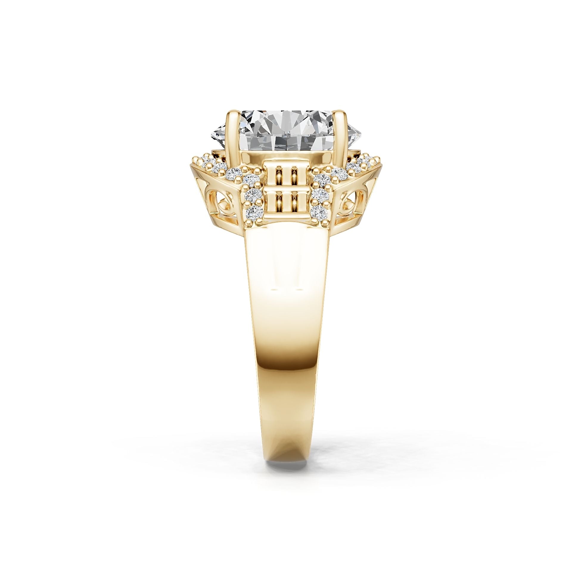 18K Gold Semi Mount Ring Setting Round Ro 6x6mm Syz Jewelry