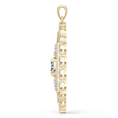 18K Gold Semi Mount Pendant Setting Oval Ov 5x7mm Diamond Accent Syz Jewelry