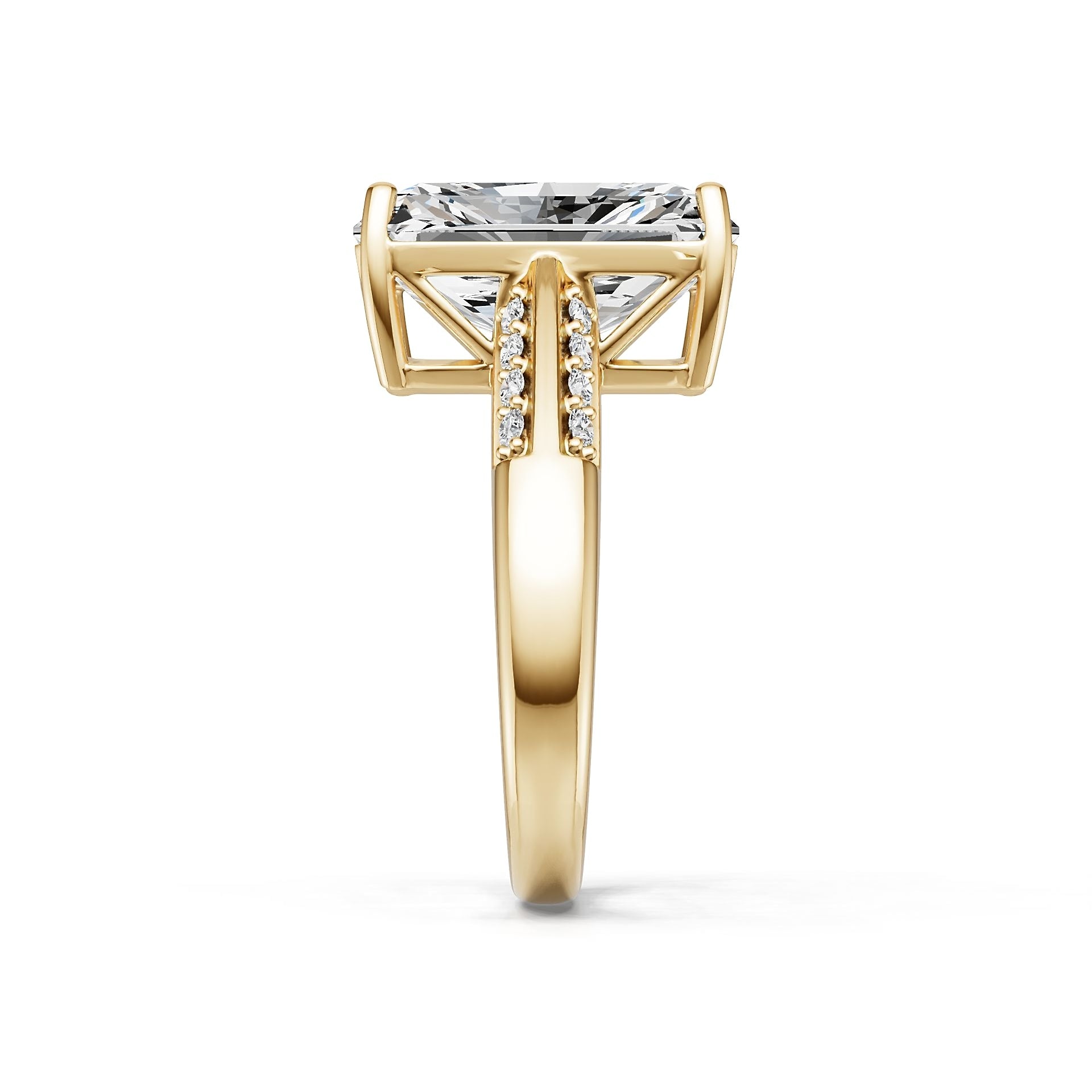 18K Gold Semi Mount Ring Setting Emerald Em 14x10mm Diamond Accent Syz Jewelry