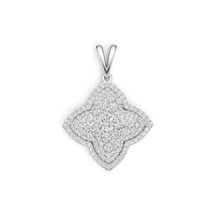 10K Gold Semi Mount Pendant Setting Round RD 3.5mm Moissanite Accent DHJ