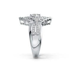 Sterling Silver Semi Mount Ring Setting Round RD 5x5mm with White Topaz - Syzjewelry
