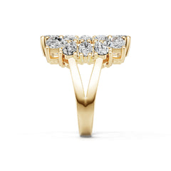 10K Gold Semi Mount Ring Setting Heart He 5x5mm Moissanite Accent Syz Jewelry