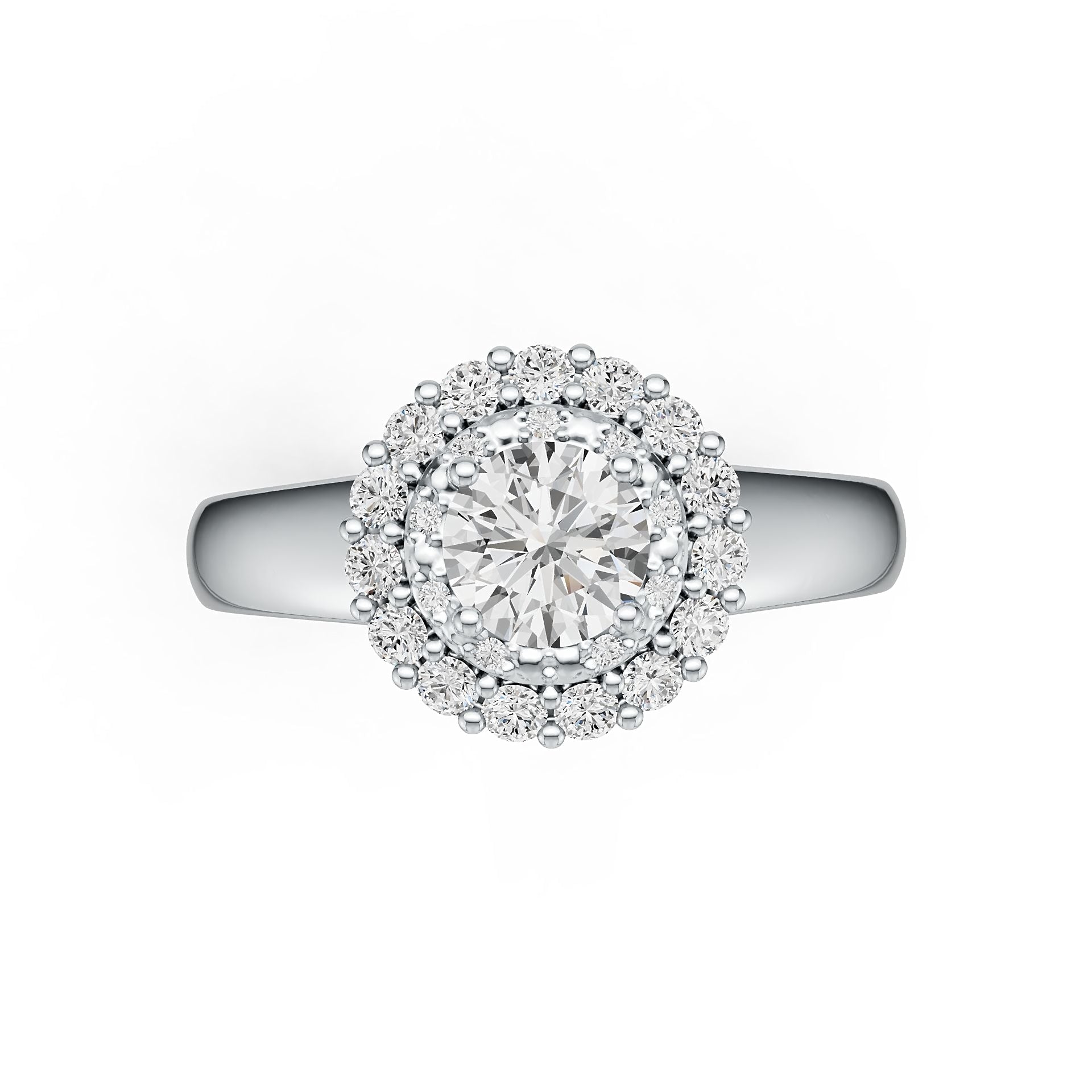 Platinum Semi Mount Ring Setting Round RD 6x6mm Engagement Ring Diamond Accent DHJ
