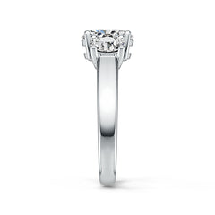 Sterling Silver Semi Mount Ring Setting OV 8.1x6.1mm RD 5.1x5.1mm 3 Stone Ring Syzjewelry