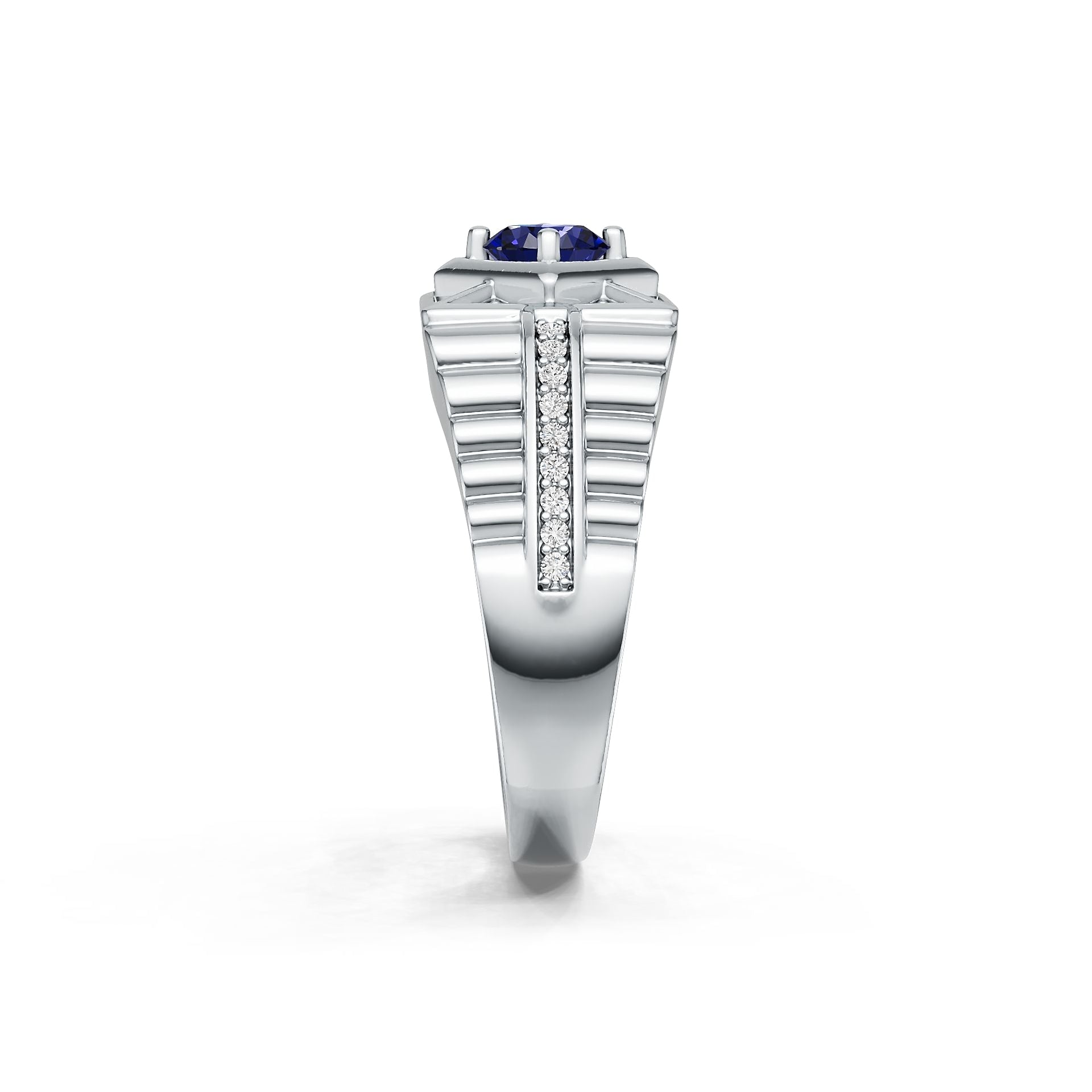 Men's Sterling Silver Semi Mount Ring Setting Round RD 6x6mm DHJ