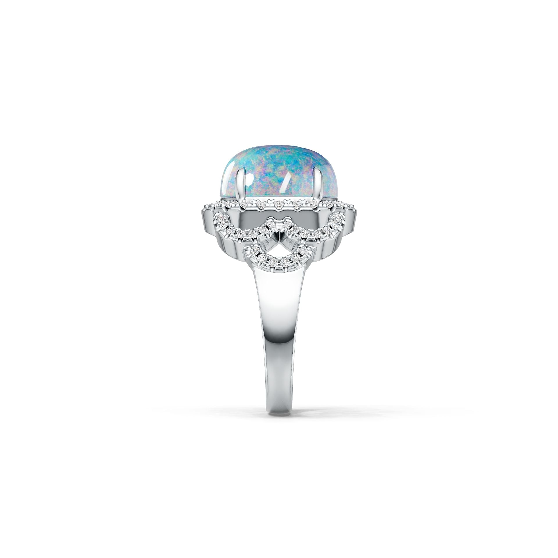 Sterling Silver Semi Mount Ring Setting Oval OV 12X10mm Cabochon DHJ