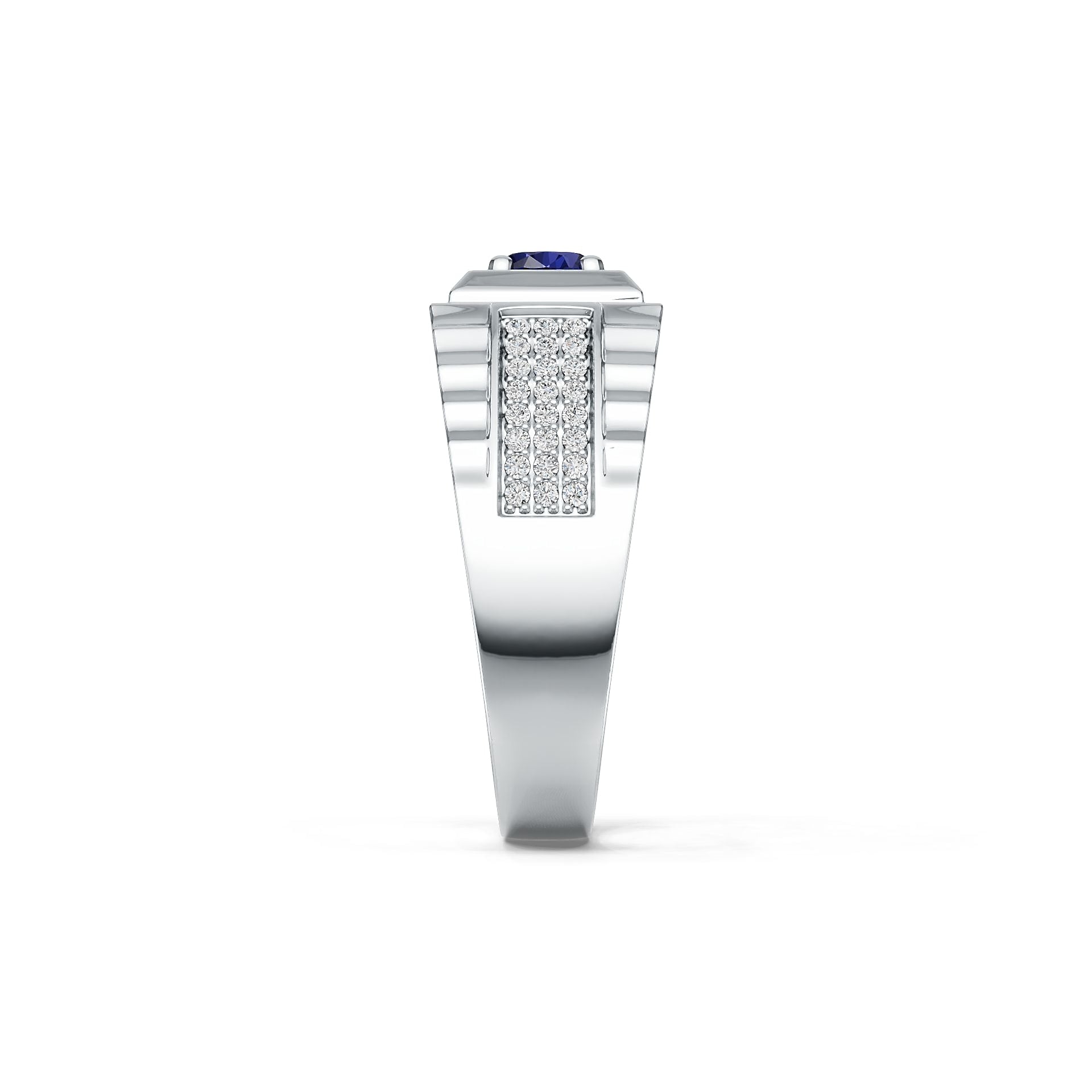 Men's Sterling Silver Semi Mount Ring Setting Round RD 5x5mm White Topaz Syzjewelry