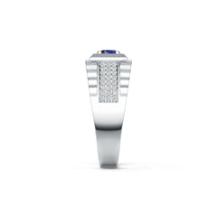 Men's Sterling Silver Semi Mount Ring Setting Round RD 5x5mm White Topaz Syzjewelry