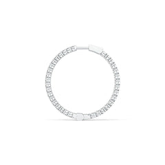 Sterling Silver Hoop Earrings with White Topaz or Moissanite