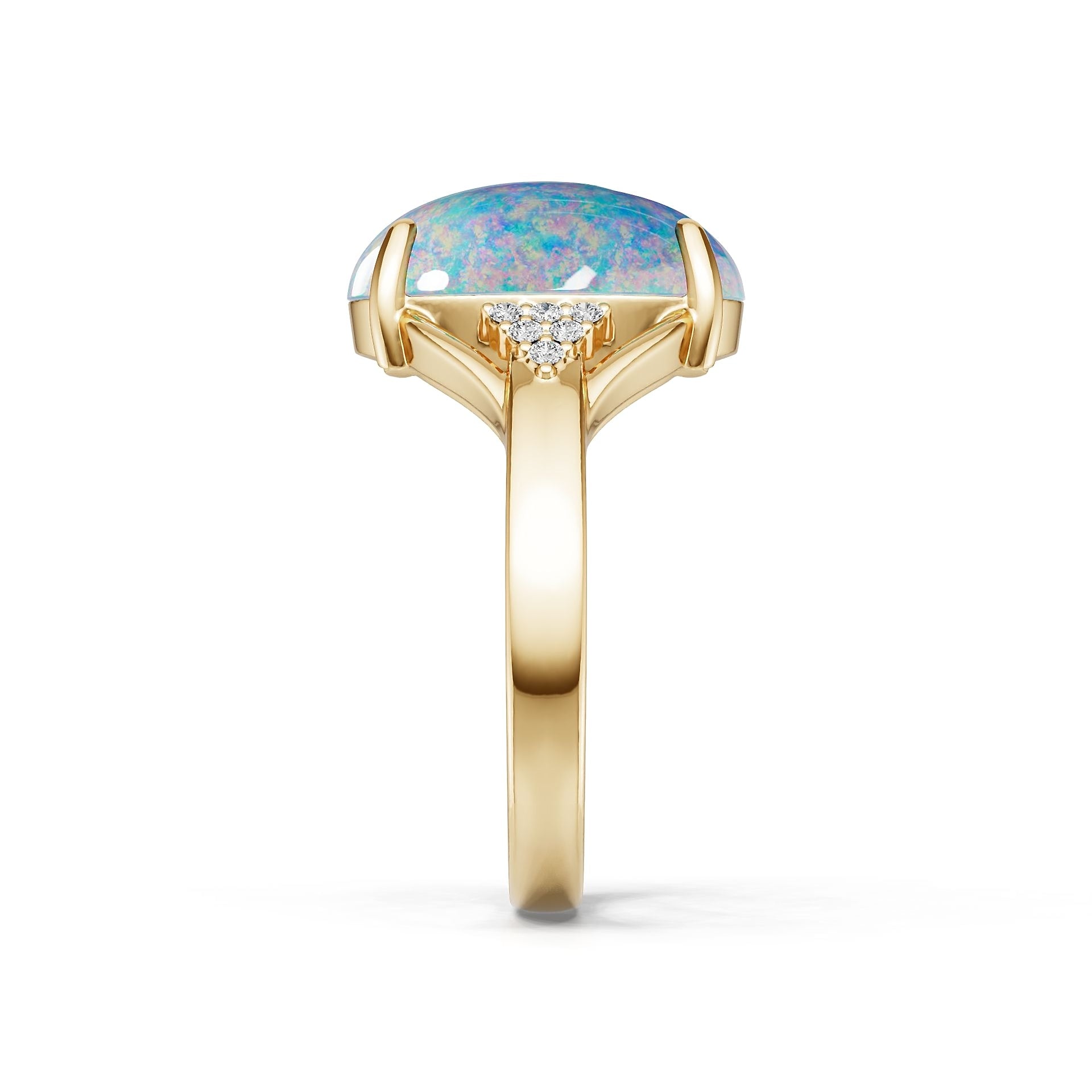 10K Gold Semi Mount Ring Setting Round Ro 14x10mm Moissanite Accent Syz Jewelry